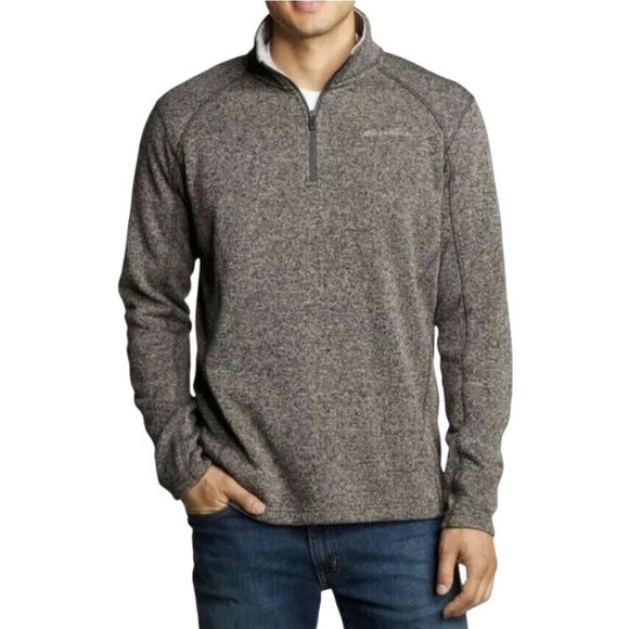 Eddie Bauer Pullover Quarter Zip Gray Radiator Fleece Size LT - Picture 1 of 9